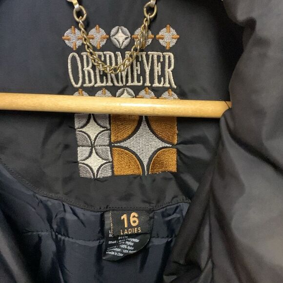 Obermeyer Vintage Retro Black Ski Snowboard Winter Parka Coat Size 16 - Picture 4 of 15